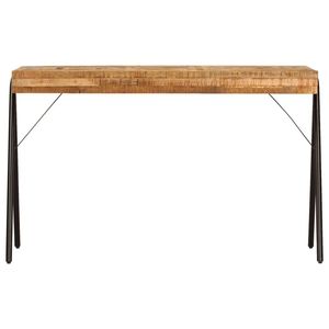 Escritorio de Madera de Mango Sólida con Base de Acero, Escritorio para Computadora de Madera Natural Mediana - Product Image 2