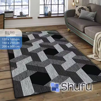 Tapis Shufu modernes abstraits, fabriqués à la machine, en flanelle épaisse et douce, antidérapants, écologiques, sûrs pour les enfants, anti-allergiques
