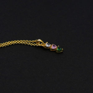 Collar Personalizado con Piedra de Nacimiento en Forma de Corazón |   Colgante de circonita blanca con cadena de cuerda chapada en oro de 18 quilates |   Hecho a Mano, Hipoalergénico, de Latón, para Mujer - Product Image 5