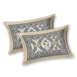 Sábana de Algodón Jaipuri Tamaño King Heritage, Color Beige, con Patrón Floral Étnico, para Uso en Hoteles y Resorts - Product Image 5