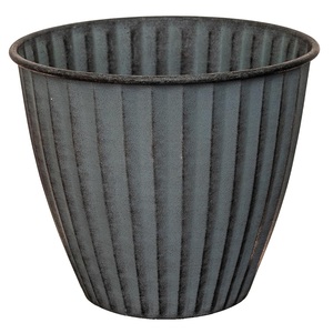 Meilleures ventes : Jardinière moderne en fer galvanisé naturel, à nervures, pour décoration extérieure, pot de fleurs pour jardin - Product Image 3