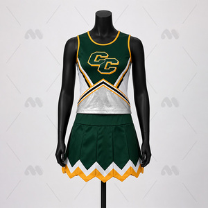Uniforme de cheerleading personnalisé pour adolescents, robe sans manches en polyester avec jupe plissée, tenue de performance d'équipe - Product Image 1