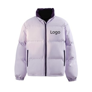 Men's Puffer <b>Jacket</b> Hooded Collar Zipper Closure <b>Reversible</b> Waterproof Windproof Casual Regular Fit Polyester Filling Faux Fur - Product Image 3