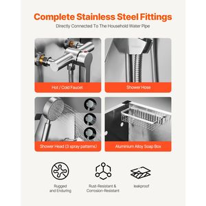 Stazione di lavaggio per cani da esterno in acciaio inossidabile da 34 pollici con rubinetto caldo/freddo e soffione doccia - Product Image 5