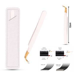 Poids léger de conception unique de diamant pour réduire des pincettes de cils de fatigue de main avec le matériel d'acier inoxydable de doubles angles - Product Image 5