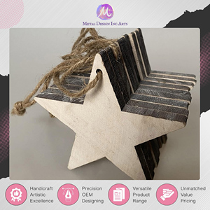 Hot Selling Genuine Quality Handmade Wooden Star Wall Hanging Rustic Hanging Ornament for Christmas Indoor Home Decoration - Product Image 5