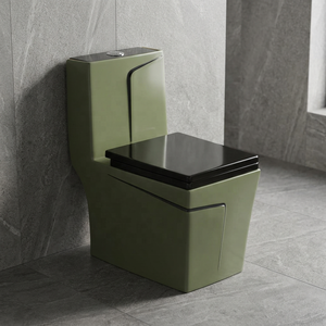 Good Quality Custom Luxury Yellow Design Floor Mounted WC Black Line Colored Ceramic One Piece Toilet Bowl Set - Product Image 3