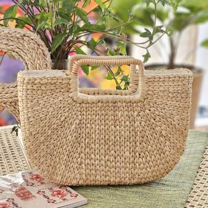 Bolso de Jacinto de Agua Natural Hecho a Mano, Ligero, Ecológico y Transpirable con Doble Asa, Venta al por Mayor de Proveedor Vietnamita para Compras a Granel - Product Image 6