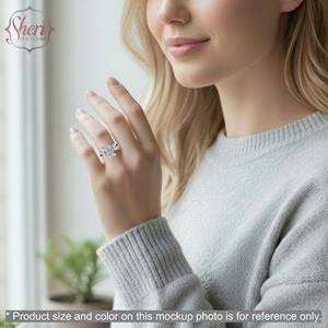 [Sheri Jewels] Anillo de Diamantes Naturales en Oro Blanco Sólido de 18K, Estilo Moderno y Elegante, Regalo para Ella - Product Image 4