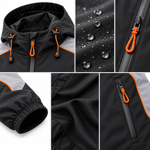 Chaqueta Bomber de Lona con Capucha Unisex al por Mayor, Impermeable, Cortavientos, Transpirable, Ecológica, para Senderismo y Trekking al Aire Libre, Personalizable por Delante - Product Image 4