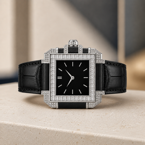 Montre mécanique ETA de haute qualité avec verre carré en cristal de moissanite, bracelet durable en acier inoxydable, aiguilles pour hommes et femmes, style moderne - Product Image 4