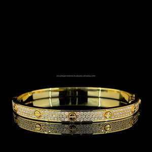 Luxe 925 argent plaqué or Moissanite diamant gravé boutons de manchette pinces à cravate bijoux de haute qualité pour les cadeaux de mariage des femmes - Product Image 3