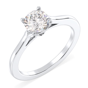 Anillo REYES Personalizado de Oro Blanco de 14K con Diamante Cultivado en Laboratorio y Halo Oculto para Mujer, Joyería Fina de Lujo para Compromiso, Boda y Fiestas - Product Image 1