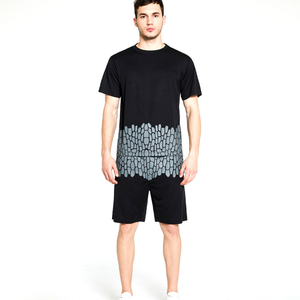 Custom Summer Casual Street Style Two-Piece Men's <b>Knitted</b> 100% Cotton Quick Dry Heat-Transfer Printed Solid Pattern T-Shirt <b>Set</b> - Product Image 1