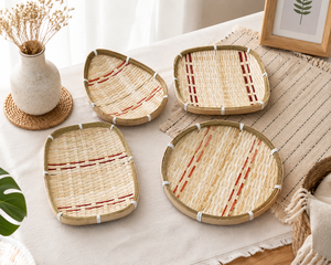 Handmade Earth Friendly Bamboo Tray Vietnam Wholesale Natural Round Oval Serving - Product Image 6