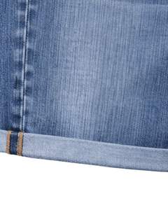 Shorts de Mezclilla Azul Claro Personalizados para Hombre, Shorts Vaqueros con Dobladillo, Corte Ajustado, Ropa Casual de Verano, Cierre con Botones, Fabricante Personalizado - Product Image 4