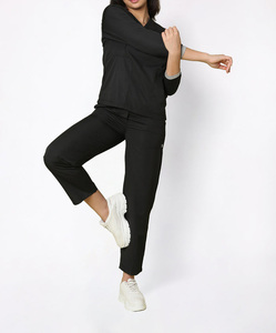 Tenues d'hôpital à taille haute, uniformes médicaux, combinaisons unisexes pour infirmières, ensembles de joggers à manches courtes, logo polyester élasthanne - Product Image 3