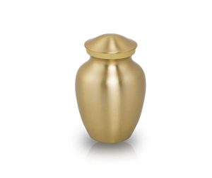 Modern Brass Round Urn Minimalist Design Durable Metal Keepsake for Sympathy Occasion Tabletop <b>Vase</b> home decor - Product Image 1