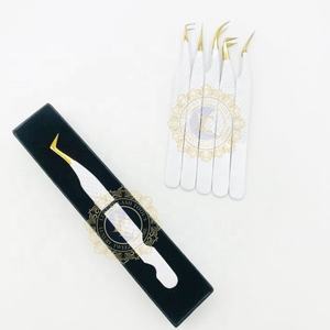 Pince à épiler professionnelle d'extension de cils en acier inoxydable de marque privée - Product Image 6