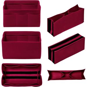 Organizer per Borse in Feltro Rosso Scuro con 14 Tasche, Inserto per Borse e Tote, Soluzione Pratica per l'Organizzazione - Product Image 3