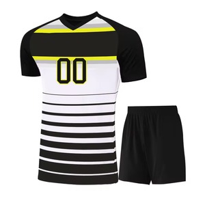 Ensemble d'uniformes de volley-ball de haute qualité, col en V, manches courtes, polyester, kit d'uniformes de volley-ball par sublimation avec nom et numéro - Product Image 6