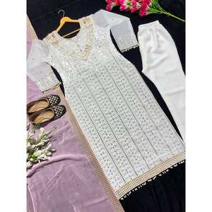 Traje largo pakistaní de estilo elegante de diseñador para ropa de fiesta india y pakistaní - Product Image 4