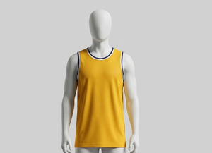 Camiseta de Baloncesto Amarilla sin Mangas, Unisex, Cuello Redondo, Transpirable, 100% Poliéster, Corte Regular para Adultos, para Todas las Temporadas - Product Image 4