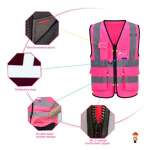 Chaleco de alta visibilidad transpirable, chaleco de trabajo industrial, chaleco de alta visibilidad con cremallera frontal, chaleco de seguridad, chaleco de alta visibilidad, ropa exterior reflectante duradera - Product Image 5