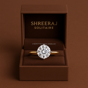 Bague de fiançailles solitaire en moissanite taille brillant de 2,00 carats pour femme, en argent sterling 925, certifiée IGI, pour fête et mariage - Product Image 1