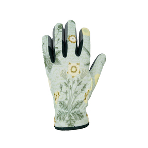 Floral Pattern <b>Garden</b> <b>Gloves</b> Cotton Material Anti Slip Textured Fingertips Elastic Wristband General Purpose Safety <b>Gloves</b> - Product Image 2