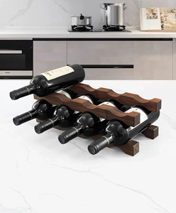 Estante de madera para vinos, clásico, adecuado para mostrador de bar, mesa, eventos, fiestas y clubes, organizador de exhibición, de la India. - Product Image 4