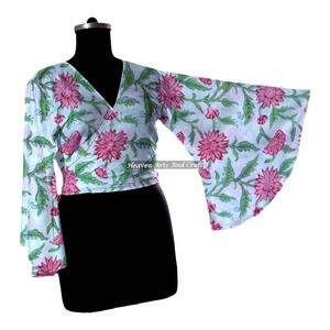 Haut de bikini en coton pour la plage - Haut à nouer style bohème - Haut de bikini indien à nouer - Haut de bikini réversible style hippie - Product Image 3