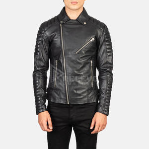 Chaqueta de Cuero de Oveja Auténtica para Hombre, de Primera Calidad, Corte Ajustado, Lisa, al por Mayor - Product Image 4