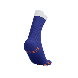 Anti-Slip Yoga <b>Socks</b> Ankle Length Solid Blue with Orange Grip Dots for Adults Knitted Polyester Material Anti Slip <b>Socks</b> - Product Image 4