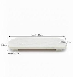 Premium White Marble Serving Tray Luxury Decorative Display Tray Best Selling Tabletop Accent for Living Room Tableware Portable - Product Image 5