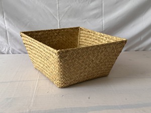 Natural Seagrass Storage Basket With Fabric Liner Handmade Wicker Organizer Basket Eco Friendly Home Storage <b>Bin</b> - Product Image 5