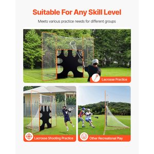 Porta da Lacrosse 3-in-1 in Acciaio 12x9 piedi con Bersaglio e Rebounder per Allenamento, Montaggio Rapido e Semplice, per Uso in Giardino - Product Image 6
