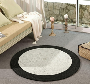 <b>Large</b> Living Room Handmade Jute <b>Rug</b> 8x10 ft Braided Natural Fiber Round Bohemian Style Eco-Friendly Solid Color - Product Image 3