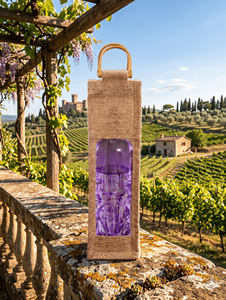 Sacs fourre-tout en jute écologiques URBAN TOTE UT-100 avec poignée Flexiloop, vente en gros, logo personnalisé imprimé, sacs à vin promotionnels réutilisables - Product Image 2