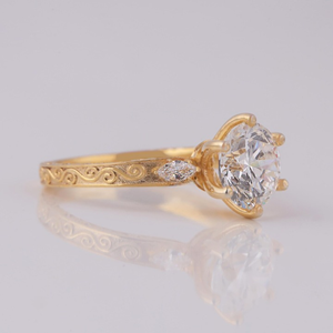 Three Stone 2.70 CT Brilliant Round Cut Lab Grown <b>Diamond</b> <b>Ring</b> Wedding <b>Ring</b> for her - Product Image 2