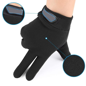 Nouveaux gants de cyclisme légers à demi-doigts 2027, design personnalisé, gants noirs à doigts entiers avec bordure bleue et patch gris au poignet - Product Image 6