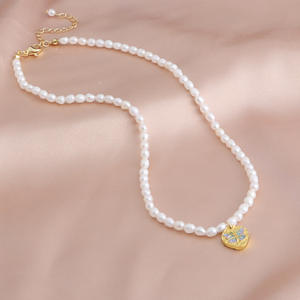 สร้อยคอลูกปัดไข่มุกน้ำจืดธรรมชาติหรูหราสไตล์ฝรั่งเศสให้ความรู้สึกหรูหราระดับไฮเอนด์อารมณ์อเนกประสงค์ที่เรียบง่าย - Product Image 2