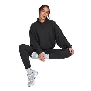 Half Zip Pullover Plus Size Long Sleeves Blank Plain Pullover <b>Fleece</b> Hoodies for Women with Custom Logo Embroidery and Printing - Product Image 5