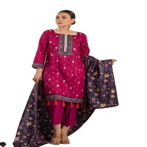 Robe d'été pour femmes pakistanaise nouvelle Collection coton/pelouse Shalwar Kameez costumes de conception Salwar Kameez pour adultes - Product Image 1