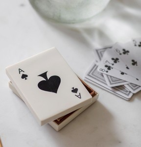 Boîte de rangement pour cartes à jouer personnalisée, design minimaliste rectangulaire, porte-cartes de poker gravé, organisateur à un seul niveau, décoratif - Product Image 2