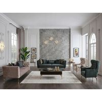 Ensemble de canapés carrés modernes en teck massif, luxe, 8 places, table basse turque en velours, appartement, salon, villa, hôtel