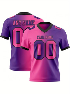 Fashionable American Football T-Shirt Short Sleeve Print Plus Size Custom Design Sportswear Fans Clothing - Product Image 1
