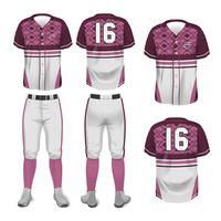 Ensemble d'uniformes de baseball respirants en polyester avec design personnalisé par transfert thermique, haute qualité, prix de gros bas