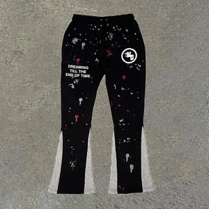 กางเกงแฟลร์พิมพ์ลาย 3 มิติ สไตล์ฮิปฮอป ทรงหลวมสำหรับผู้ชาย กางเกงลำลองเอวกลาง สปอร์ต สตรีทแวร์ วินเทจ สำหรับผู้หญิง - Product Image 2