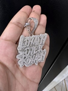 Pendentif initial Hip Hop personnalisé en argent sterling 925 plaqué or blanc 14 carats avec lettre en moissanite 6,25 carats, style Iced Out, bijoux pour homme - Product Image 5